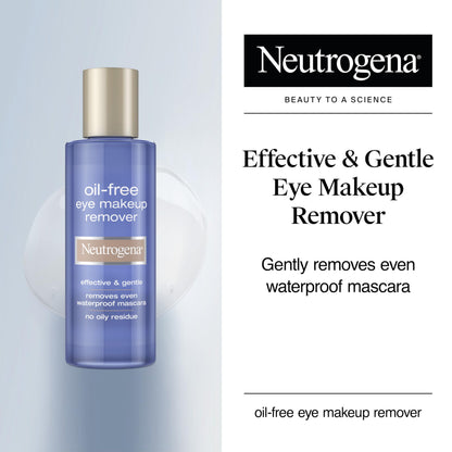 Neutrogena Gentle Oil-Free Eye Makeup Remover & Cleanser for Sensitive Eyes, Makeup Remover for Waterproof Mascara, Dermatologist & Ophthalmologist Tested, 3.8 fl. oz